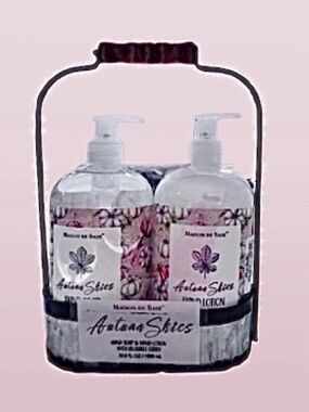 🆕- Maison de Base- Autumn Skies Hand Soap & Lotion Set in Caddy.